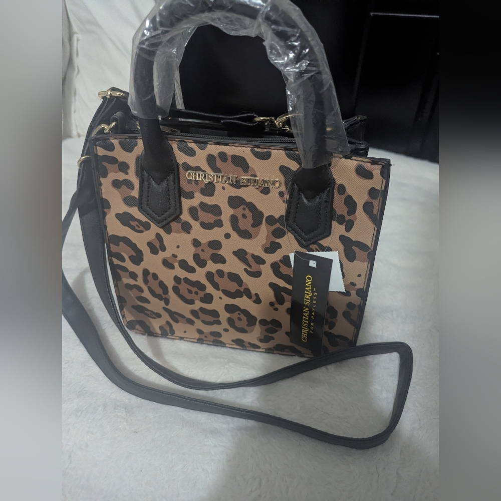 Christian Siriano Tan and Black Satchel